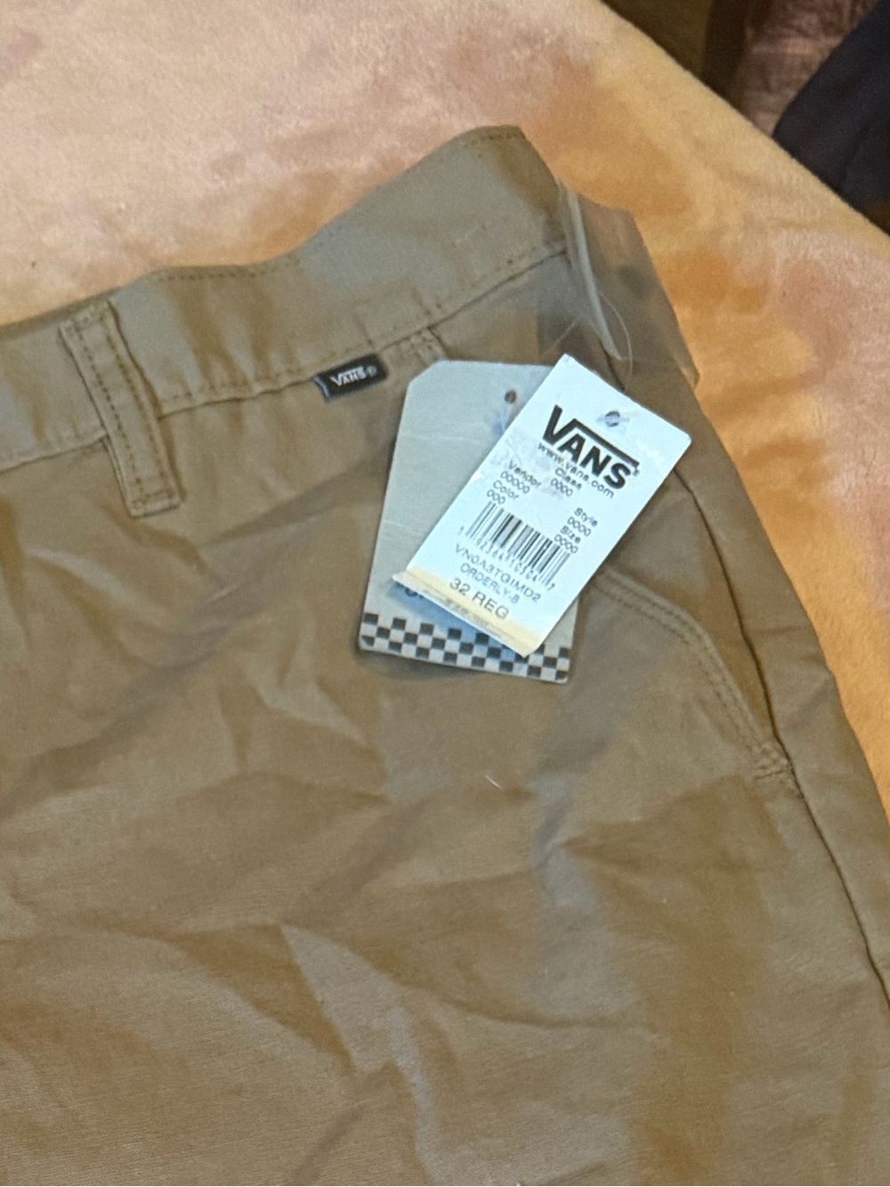 Vans Men's Khaki Straight Chino Pants - Tan